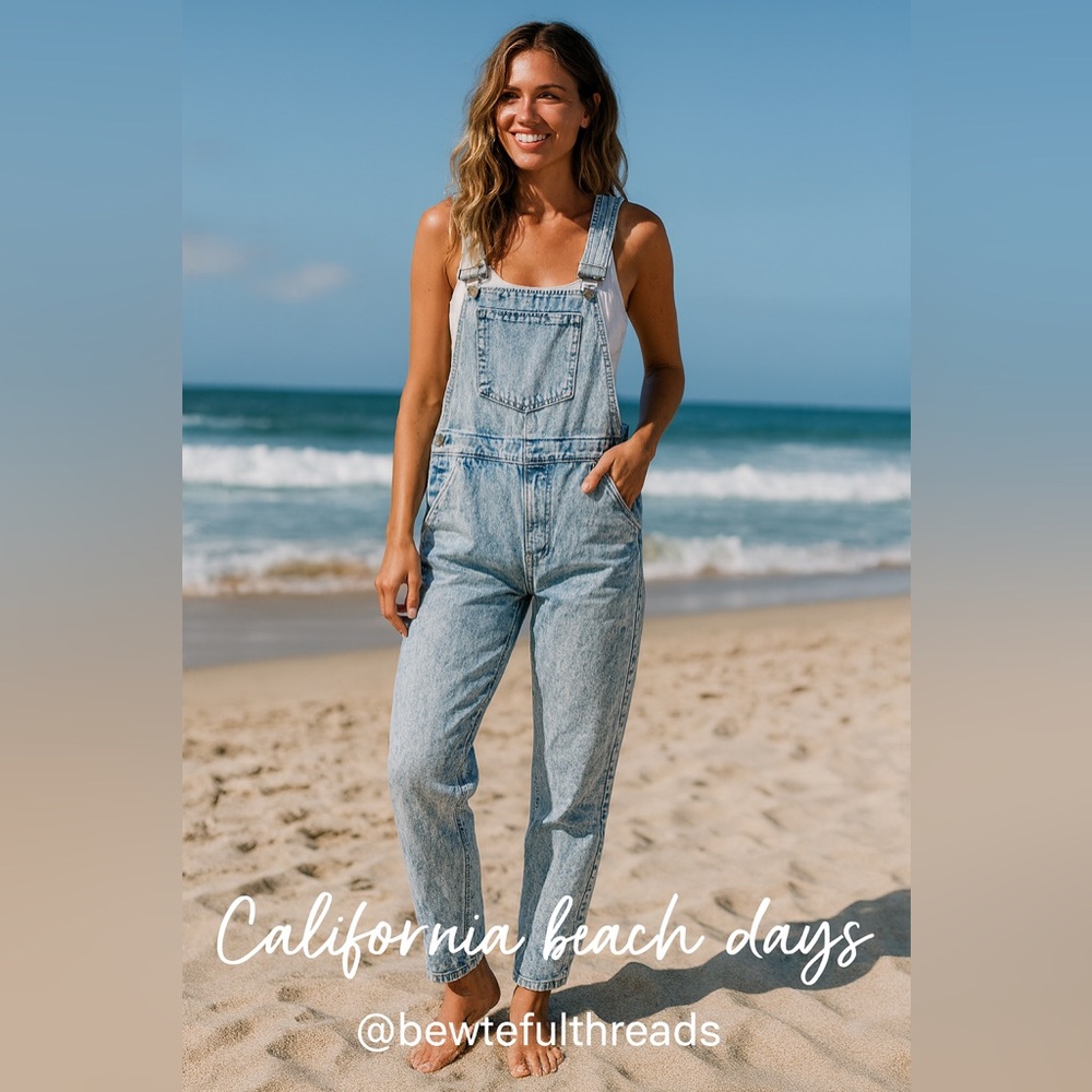 Vintage Wally’s 32 (Fits Women’s S–M) Acid Wash Denim Bib Overalls 90s